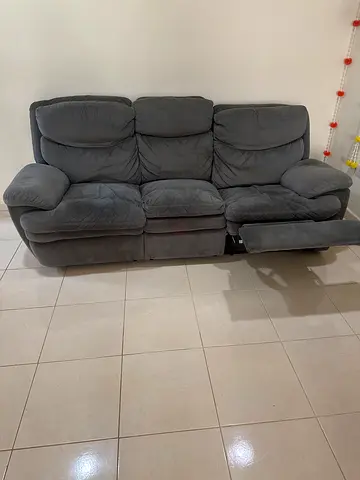 Grey 3-seater reclining sofa in good condition