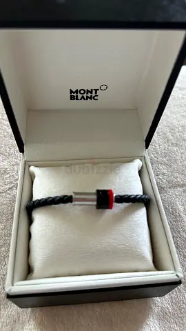 Montblanc braided leather bracelet with stainless steel clasp (authentic) for men. Minimal usage