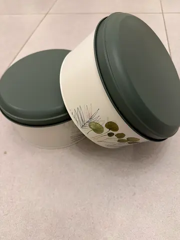 Set of 2 Decorative Kitchen Storage Tins with Lids