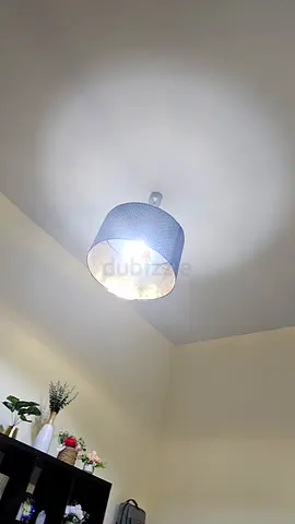 Ceiling pendant lamp with fabric shade - used, working