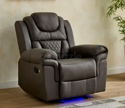 Armchair Fabric Recliner with Rocker and LED Strip