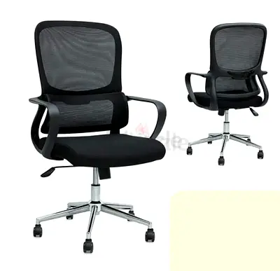 Black Mesh Ergonomic Office Chair with Armrests and Wheels