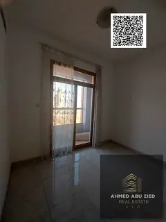 Elegant master bedroom + hall in Al Alia, Sunset Tower, directly on Sheikh Mohammed Bin Zayed Road.