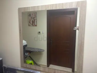 Large Wall Mirror with Light Wood Frame 104x104CM Excellent Condition (Worth 600 AED or above)