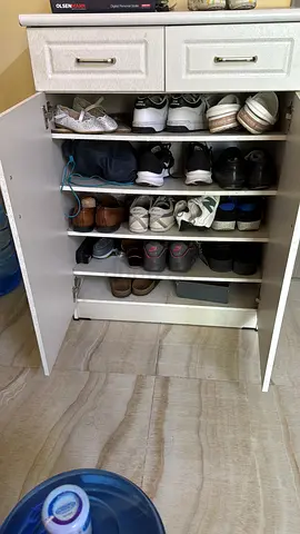 White Multi-Shelf Shoe Storage Cabinet