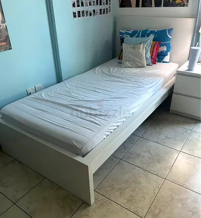 IKEA Malm single bed frame with Ikea brand mattress
