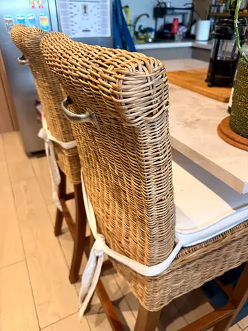 Riviera Maison Rustic Rattan Bar Stools - Set of 2, Excellent Condition