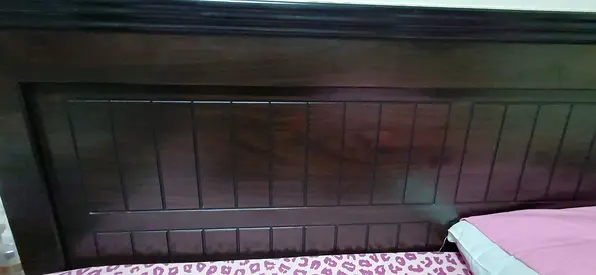 Solid Dark Wood Headboard - King Size [free bed  pillow covers]