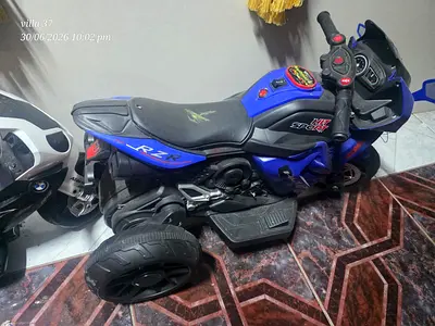 Blue Electric Ride-On Motorcycle for Kids - Works, Needs Minor Cleaning