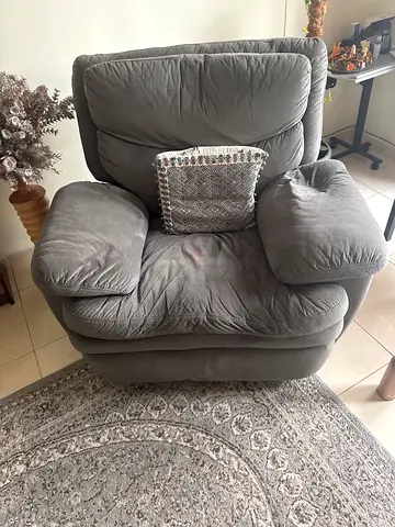 Large Comfortable Grey Single Armchair - Good Condition