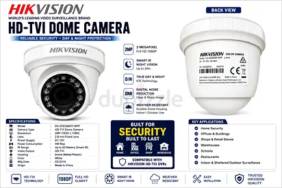 Hikvision HD-TVI 2MP Dome Security Camera - Indoor/Outdoor