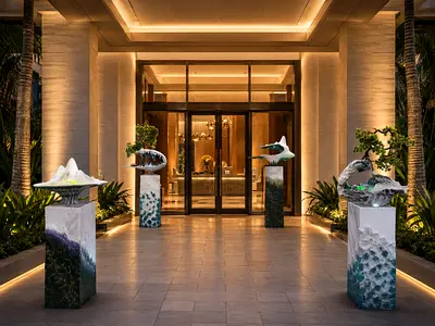 Luxury Decorative Water Fountain Set of 2 - Hotel Lobby, Restaurant  Villa Entrance Decor