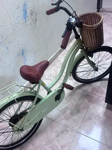 Classic Cruiser Bicycle with Front Basket - Light Green, Good Condition