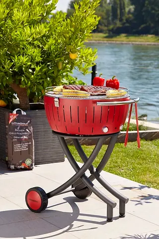 LOTUSGRILL XXL Garden Charcoal BBQ Grill with USB Powered Fans Low Smoke Outdoor Grill