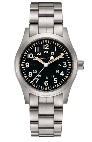 Hamilton Khaki Field Stainless Steel Mens Watch - Black Dial