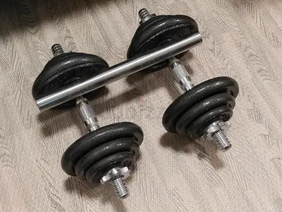 PROIRON dumbbell set, 2x10 kg with bar