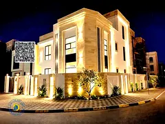 Luxury corner villa with 7 bedrooms and a roof , including registration fees, Al Zahiyah . Freehold