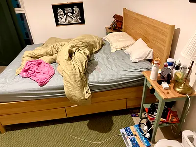 Solid Wood king Bed with Under-Storage Drawers - with 2 nightstands