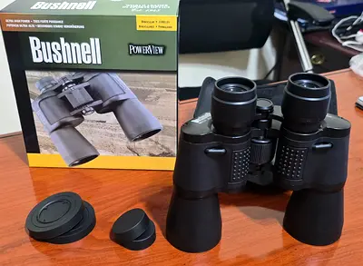 Bushnell Powerview 20x50 Binoculars with Box and Lens Caps