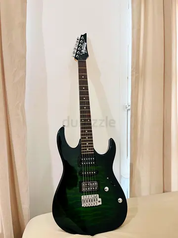 Ibanez-style Electric Guitar - Green Flame Top, Good Condition