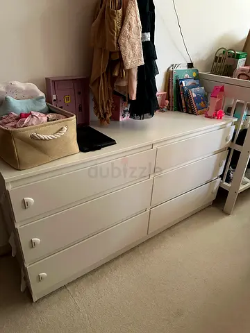 IKEA White 6-Drawer Baby Dresser in Good Condition
