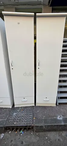 White Tall Wardrobe / Storage Cabinet - 3 Doors, Good Condition