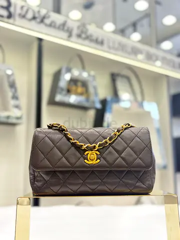 Chanel Classic Quilted Leather Shoulder Bag - Dark Brown, Gold Chain (Mini)