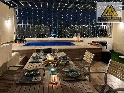 Luxury Fully Furnished Villa for Annual Rent – Al Zahya, Ajman Premium Living with Private Pool & Spacious Layout Al Mohandis Real Estate is pleased