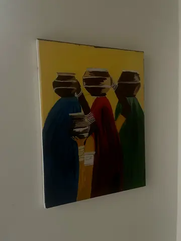 Hand-painted Indian Women Canvas Artwork - Small Wall Painting