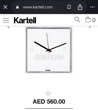 Kartell Square Wall Clock (White/Clear) - Modern Designer Clock