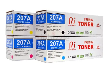 Set of 4 Compatible 207A Toner Cartridges (Black, Cyan, Magenta, Yellow) - New
