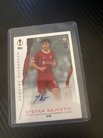 Signed Stefan Bajcetic Liverpool Trading Card — Genuine Autograph