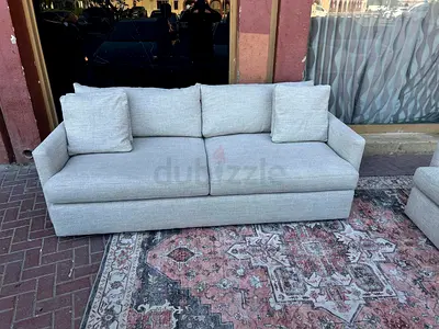 Cratebarrel lounge deep 5 seater cement clour Sofa