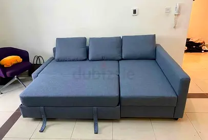 IKEA L shap Sofa store cum bed you can fix the storage lift or Right any side you want is available