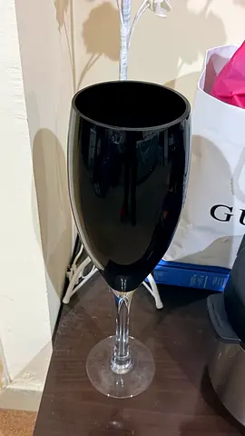Large Decorative Black Wine Glass Vase / Goblet