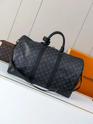 Louis Vuitton Keepall 50 Bandoulière Monogram Eclipse Duffel Bag