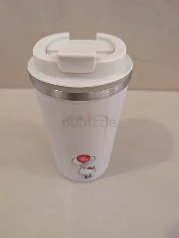 White Travel Thermos Bottle / Insulated Tumbler - 500ml