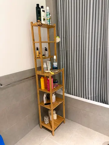 Tall Bamboo Bathroom Storage Shelf - 5 Tier Organizer
