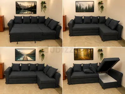 Space-Saving Corner Sofa Bed
A modern corner sofa designed for everyday comfort. Converts into a bed