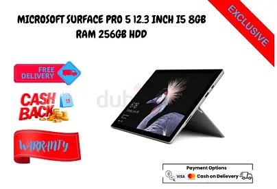 Microsoft Surface Pro 5 12.3 Inch i5 8GB RAM 256GB SSD-Free delivery-warranty