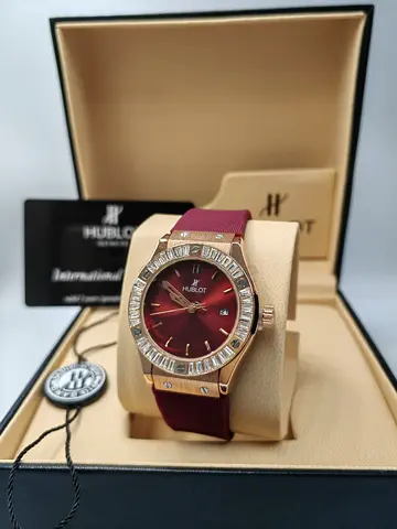 Hublot ladies quartz watch with gemstones