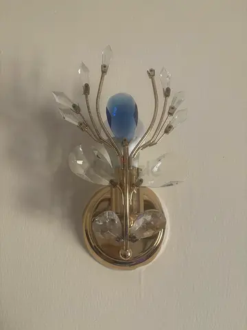 Crystal Wall Sconce Light Fixture with Blue Accent (2 PCS)