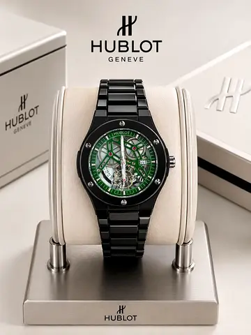 Hublot Genève Green Skeleton – A+ Premium | Black Steel