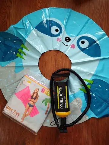 Swimming Ring and Lilo with Hand Pump - Like New