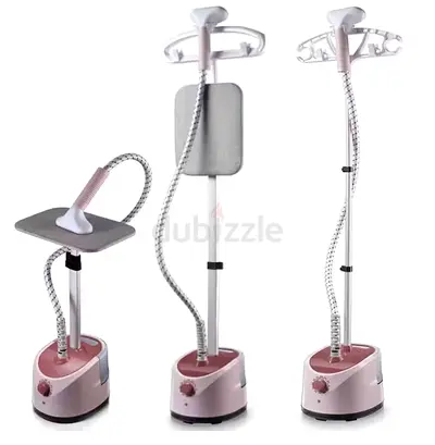 Standing Garment Steamer with Adjustable Pole and Brush - Light Pink