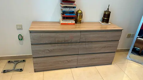 6-drawer wooden dresser / chest of drawers - light oak finish