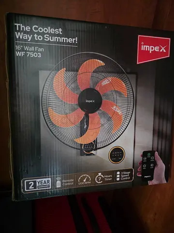 Impex 16 Wall Fan (WF-7503) - Remote Controlled, New in Box