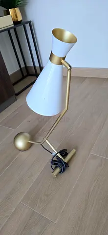 White and gold desk/table lamp - modern bedside light