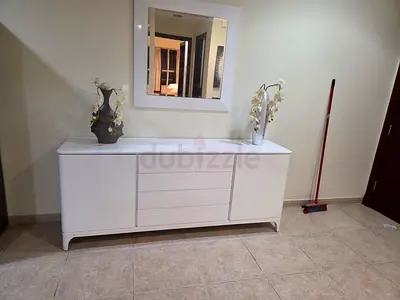 White modern sideboard / buffet with drawers and cabinets