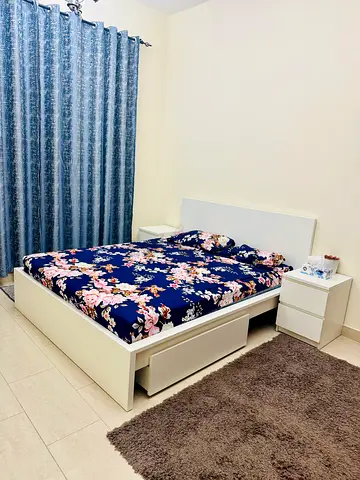 IKEA QUEEN SIZE BED WITH MATTRESS  2-DRAWER STORAGE